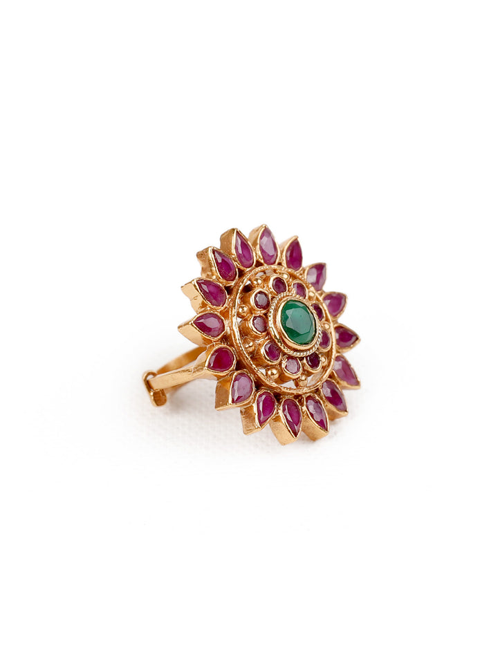 925 Silver Flower Finger Ring With Size Adjustable