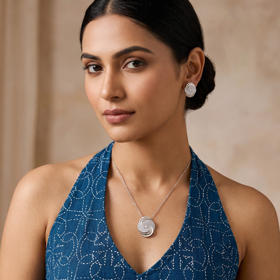 Spiral Silver Necklace