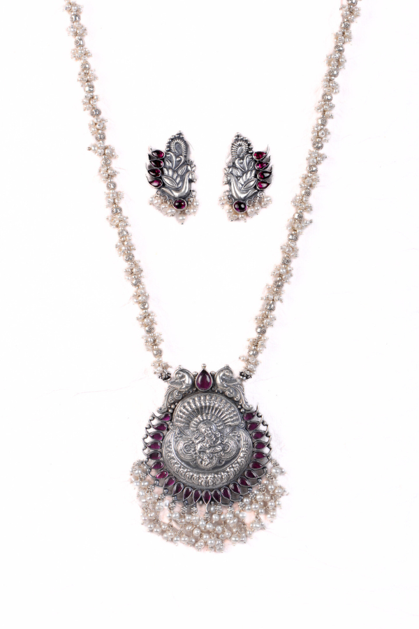 Natya Krishna Necklace - 925 oxidized silver