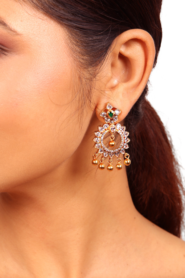 Suryakanti chaandbali Earring - 925 silver gold polish