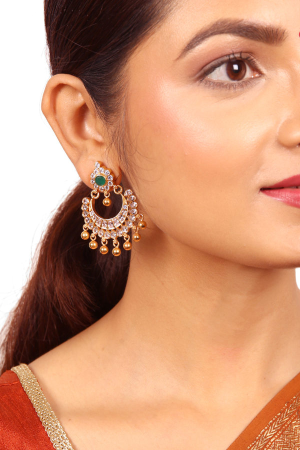 Navya Chaandbali Earring - 925 silver gold polish