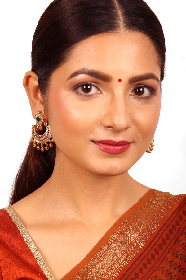 Navya Chaandbali Earring - 925 silver gold polish