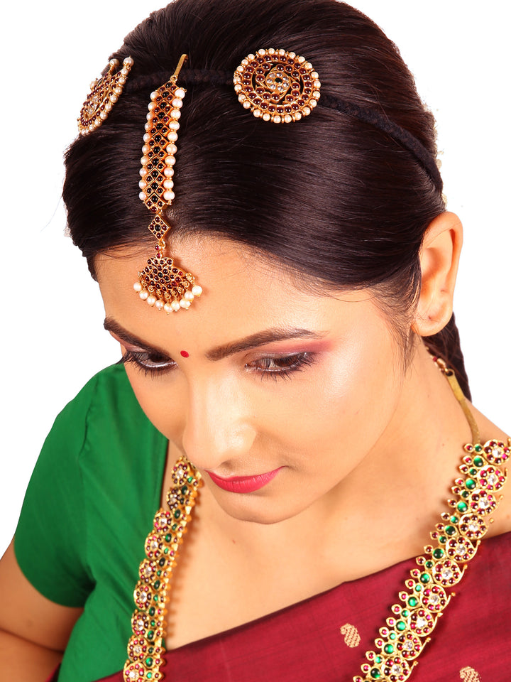 925 silver Maang tikka/ Nethi chutti with Mini Pendant