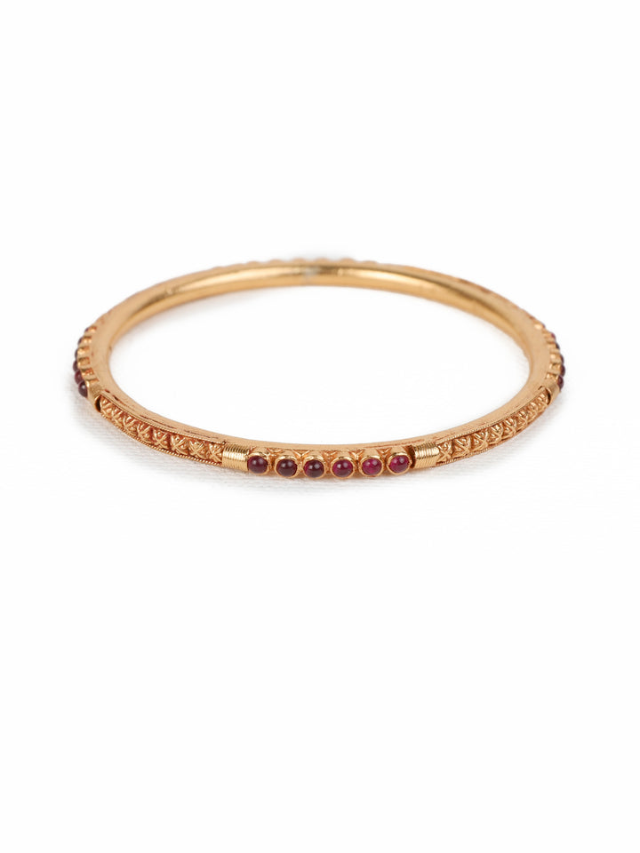 925 Silver gold plated Flower bangle 2.4 Size