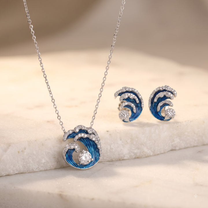 Ocean Wave Silver Necklace