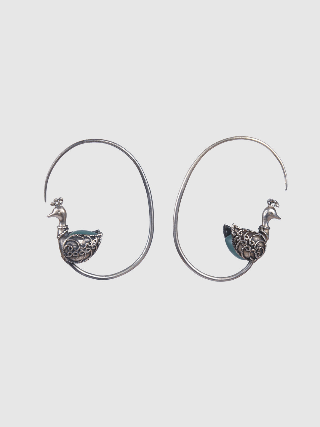 Hamsini 925 silver oxidized earring