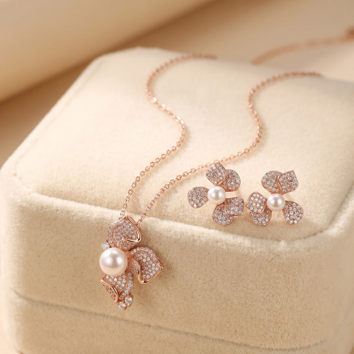 Half-Bloom Flower 925 Silver Necklace