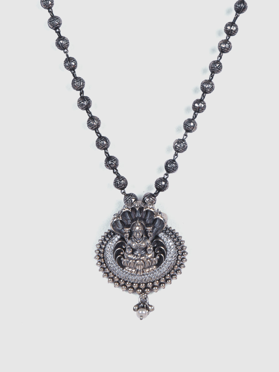 Purna NagaLakshmi necklace -925 Oxidized silver-Temple jewelry