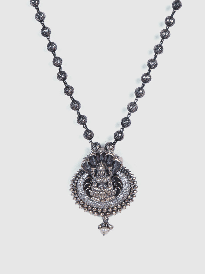 Purna NagaLakshmi necklace -925 Oxidized silver-Temple jewelry