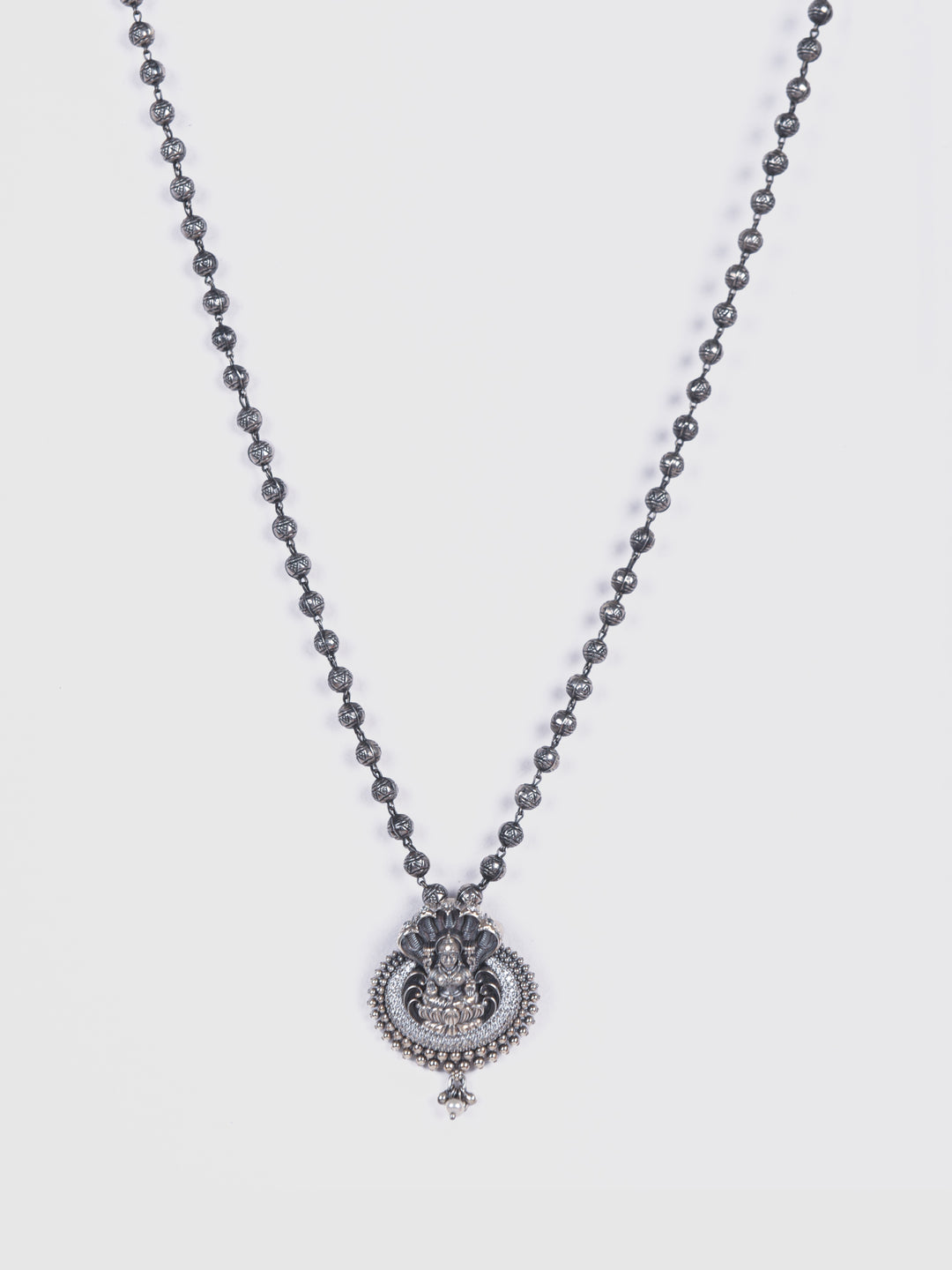 Purna NagaLakshmi necklace -925 Oxidized silver-Temple jewelry