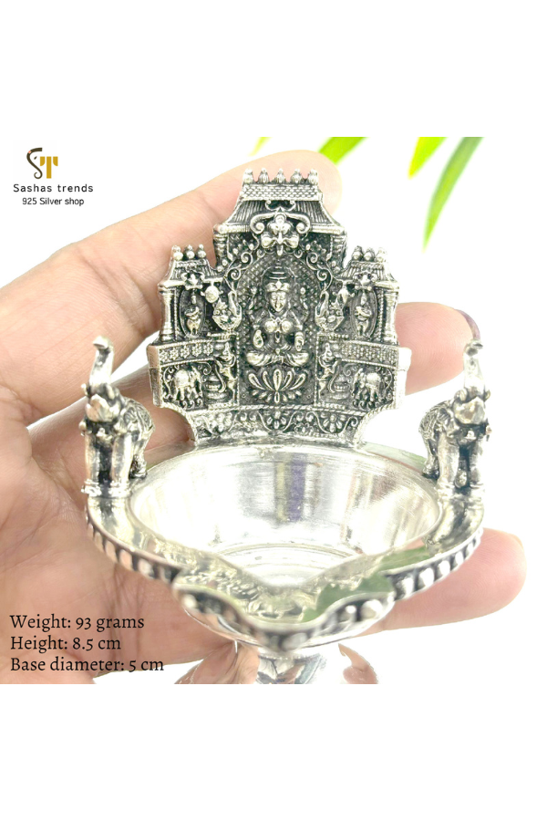 925 Silver Gopuram Kamakshi Lamp