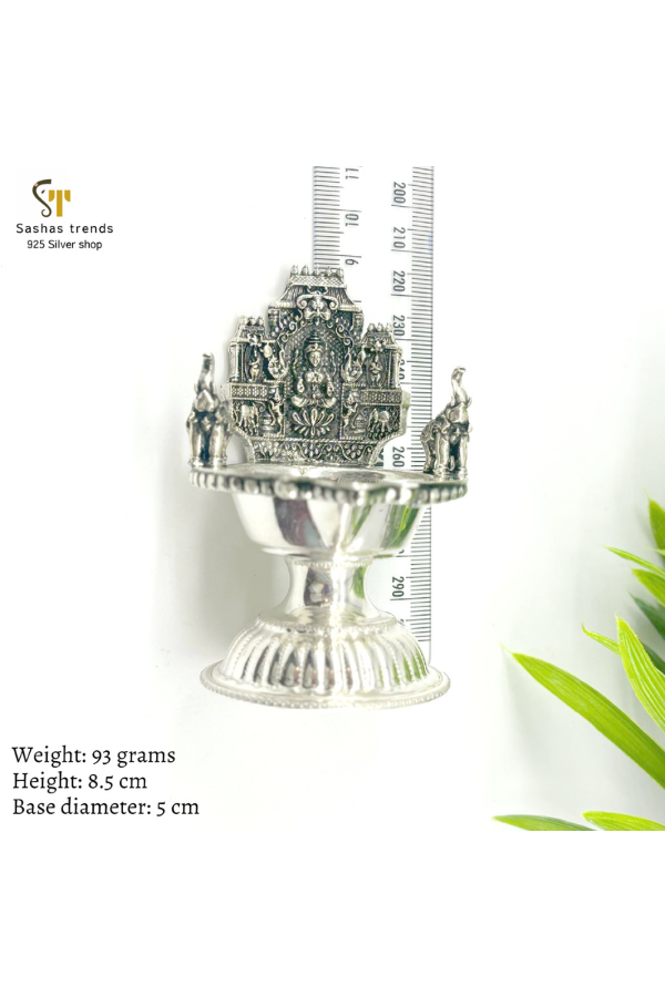 925 Silver Gopuram Kamakshi Lamp