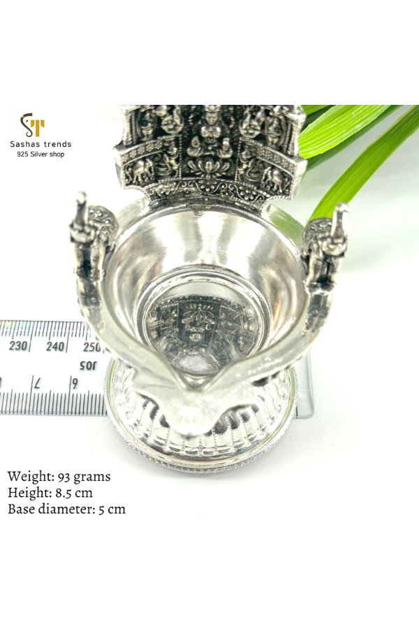 925 Silver Gopuram Kamakshi Lamp
