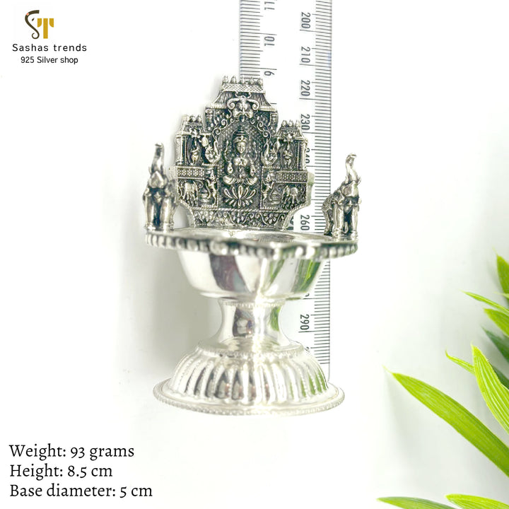 925 Silver Gopuram Kamakshi Lamp