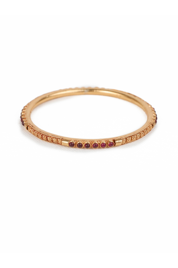 925 Silver gold plated Flower bangle 2.4 Size