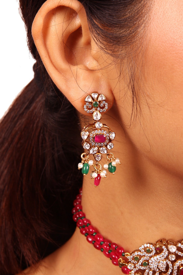 Victorian Mitara Necklace-925 Silver Gold Polish