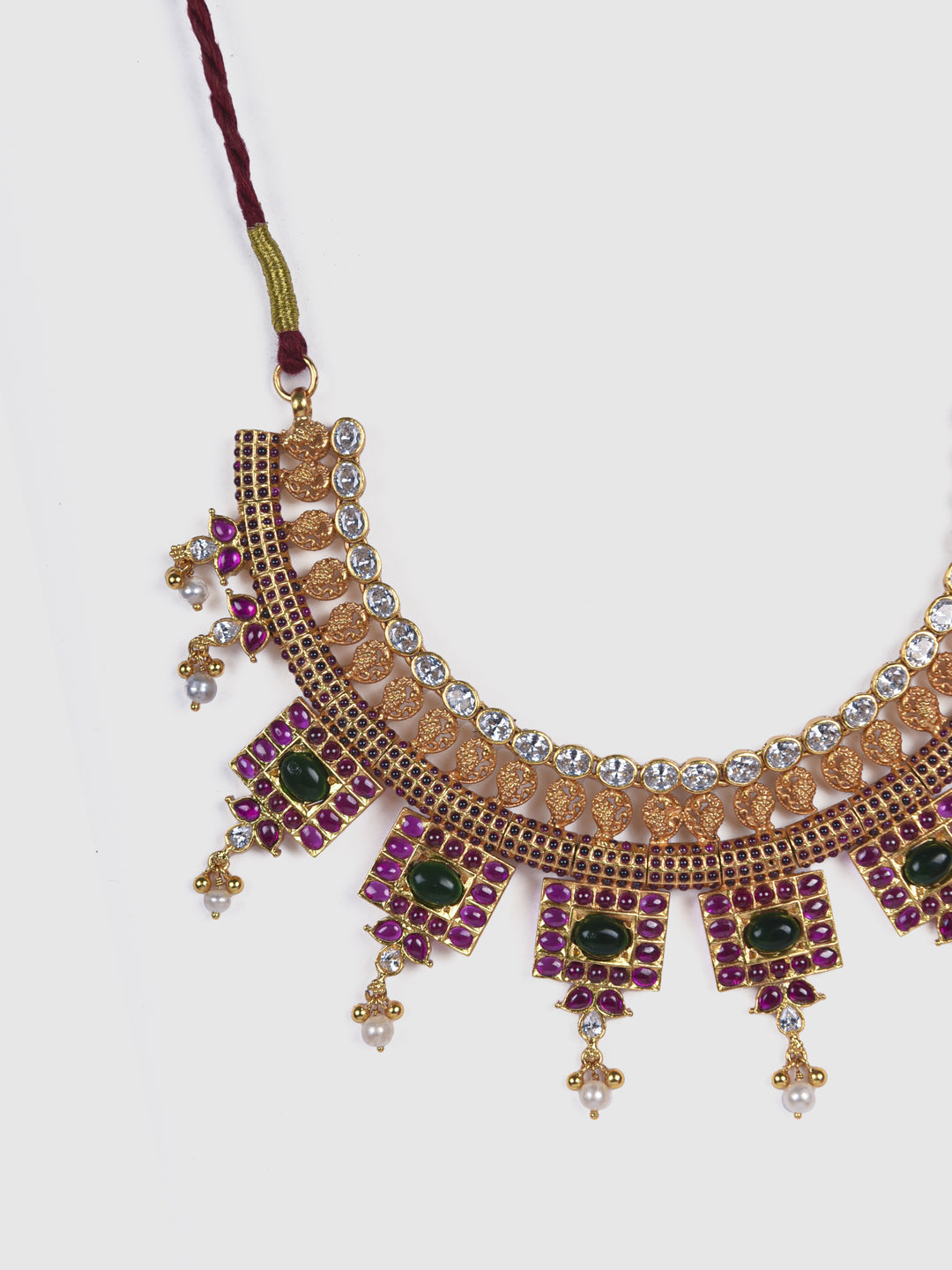 Ryka Necklace-925 silver-Gold polish-Festival collection-Wedding jewelry