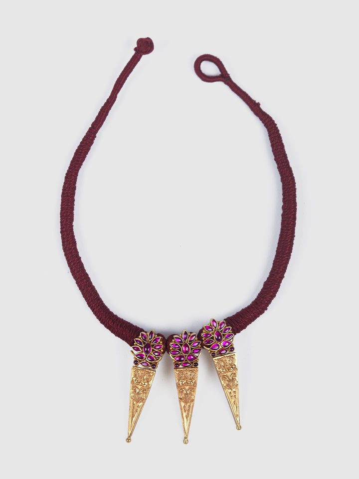 Varya Necklace-925 silver-Gold polish-Festive collection-Traditional jewelry