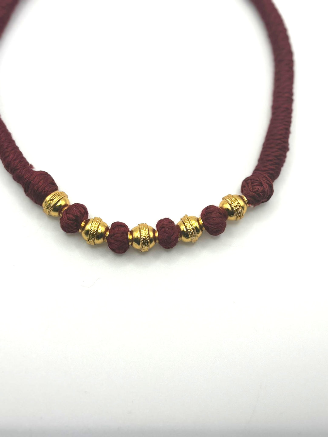 Sanya Threaded Necklace -925 silver-Gold polish-Necklace-Gifts-Festival collection
