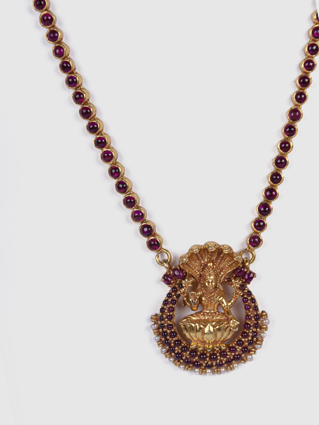 NagaLakshmi Necklace-925 silver-Gold polish-Temple-wedding jewelry