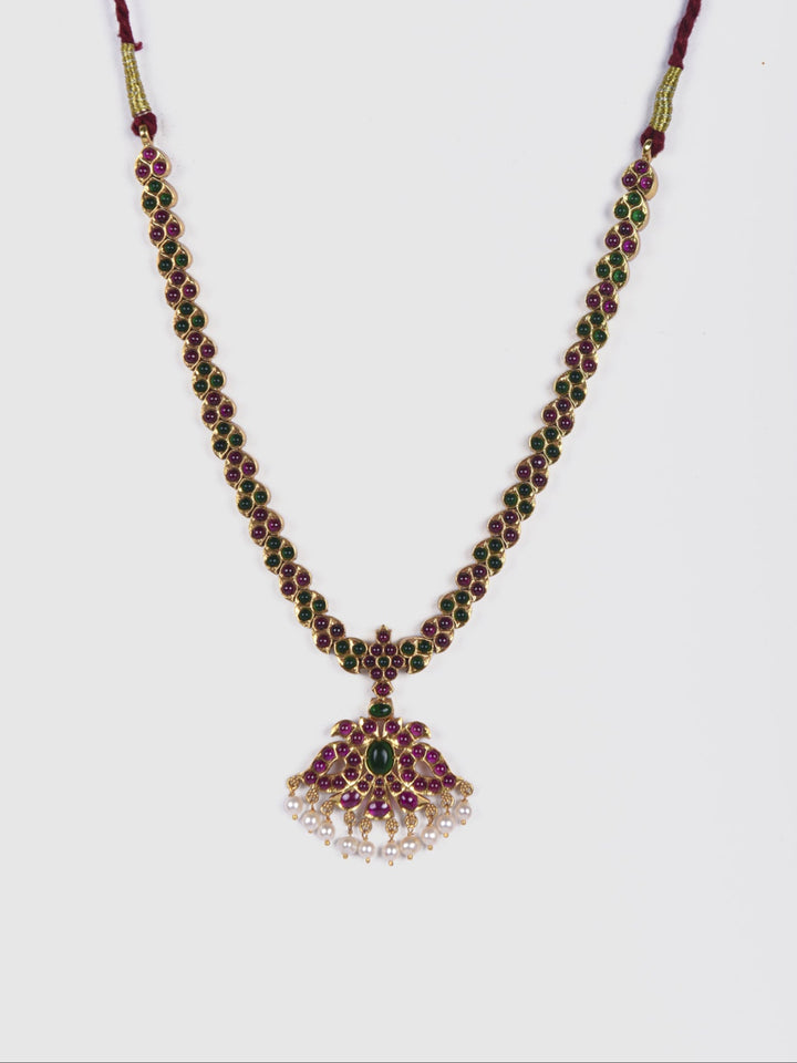 Kalyani Necklace-925 silver-Gold polish-Wedding-festival jewelry