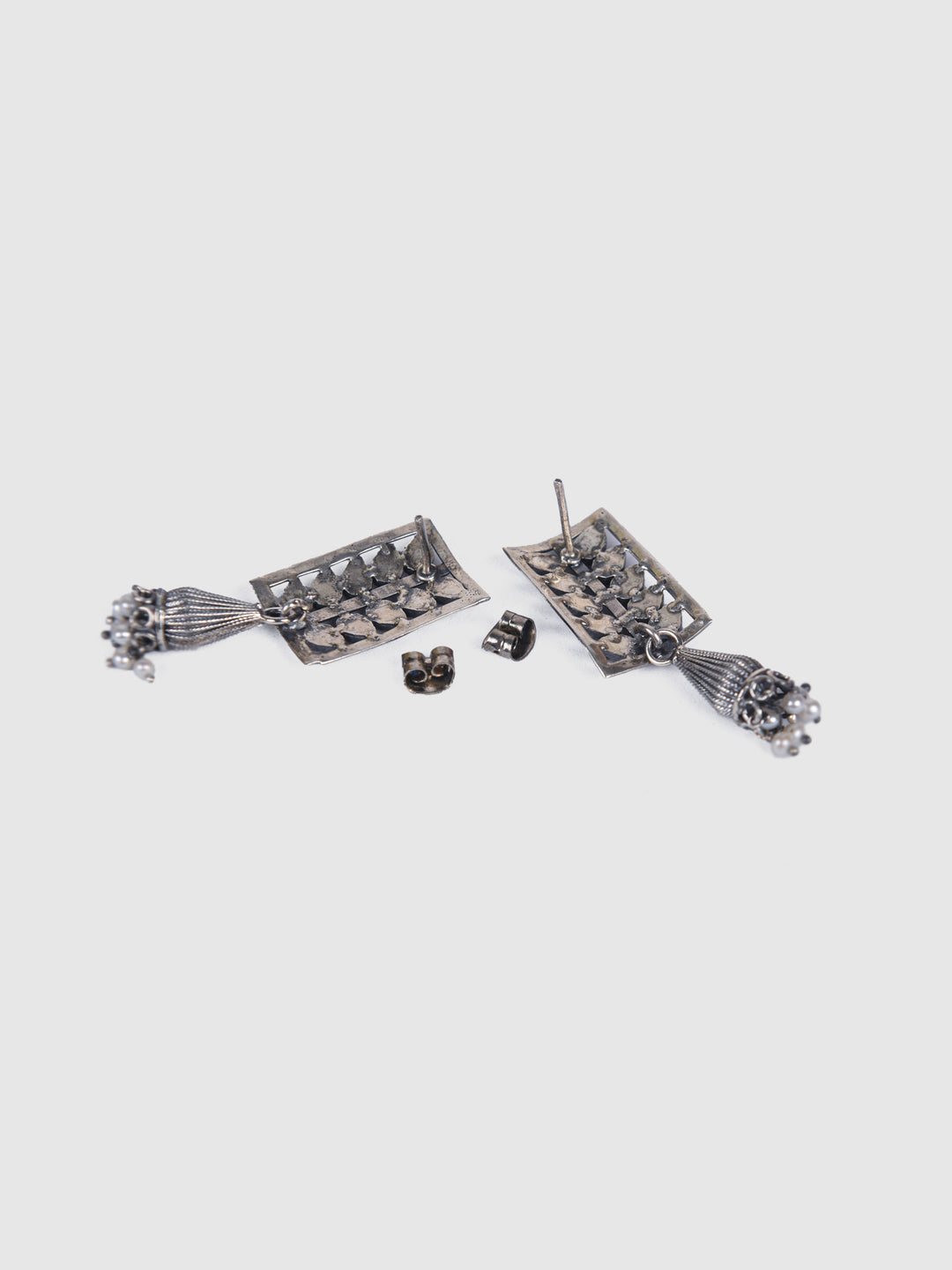 Sachi Necklace-925 silver-Oxidized silver-pearl chain-Any Outfit styling-Necklace-Earring