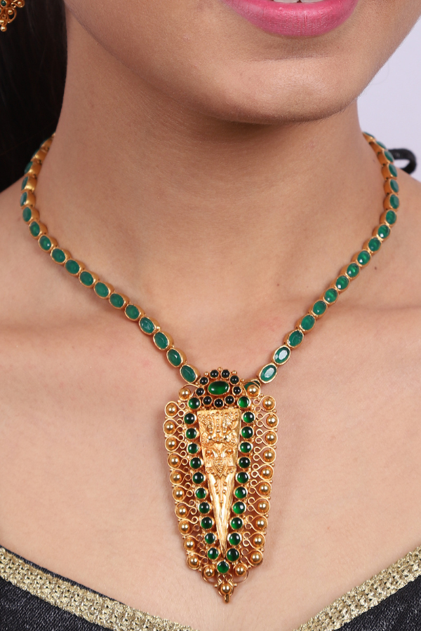 Sahitya Necklace-925 silver gold polish