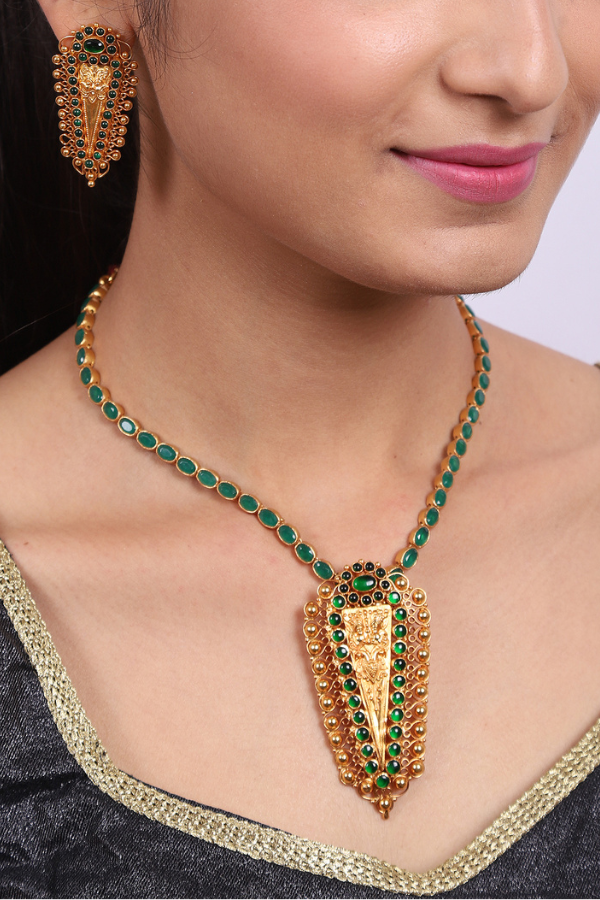 Sahitya Necklace-925 silver gold polish