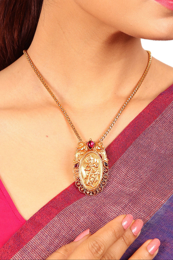 925 silver “Darpana” - mirror lady pendant