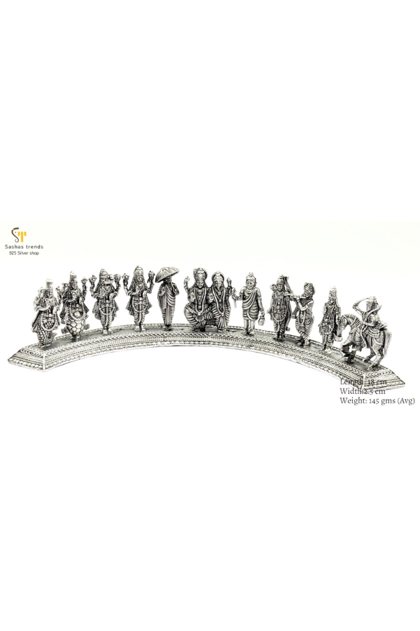 925 silver Dasavathara statue / Vishnu avathar Idols-10 incarnations of Vishnu