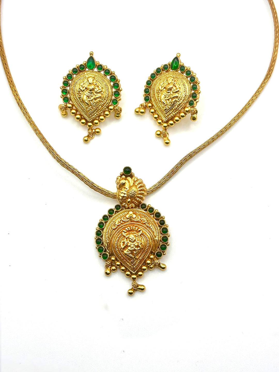 Ati Necklace - 925 silver (Gold polish) - Temple - wedding - Festival jewelry
