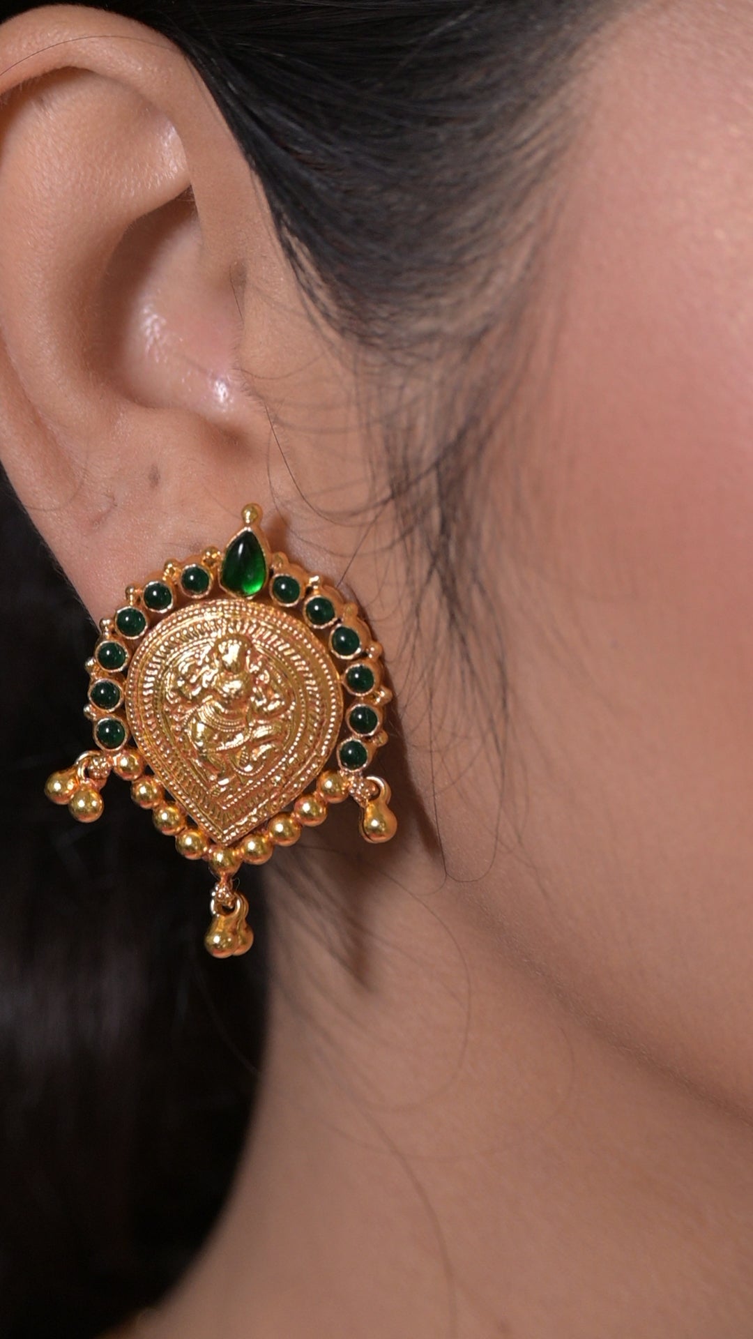 Ati Necklace - 925 silver (Gold polish) - Temple - wedding - Festival jewelry