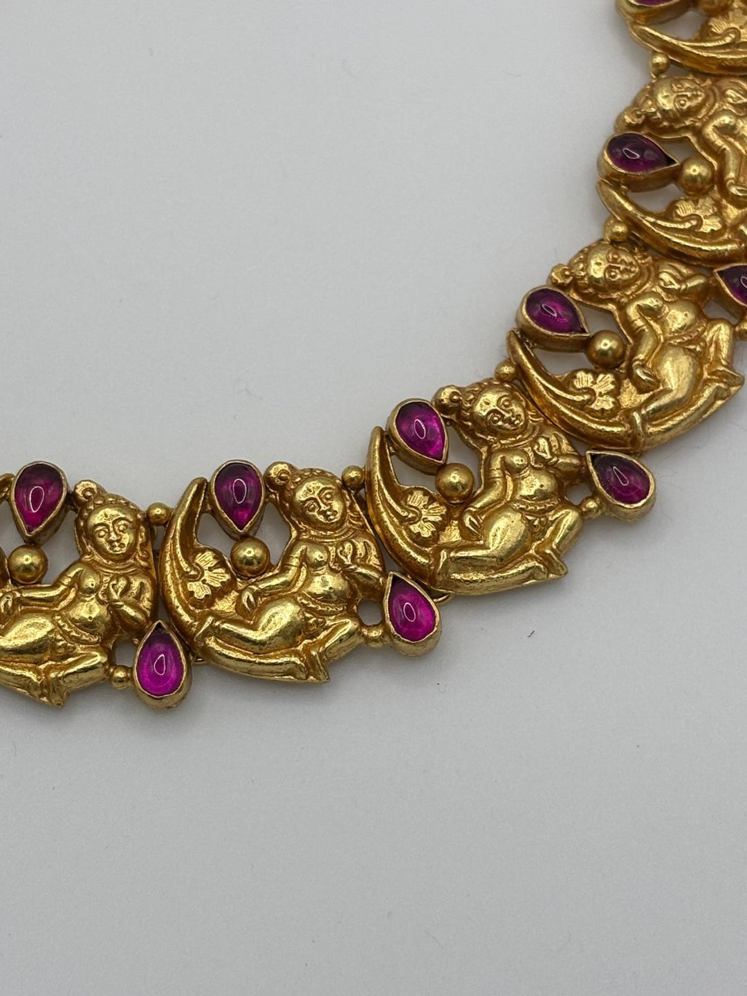 Megha Necklace-925 silver (Gold polish) - Temple - wedding - Festival jewelry