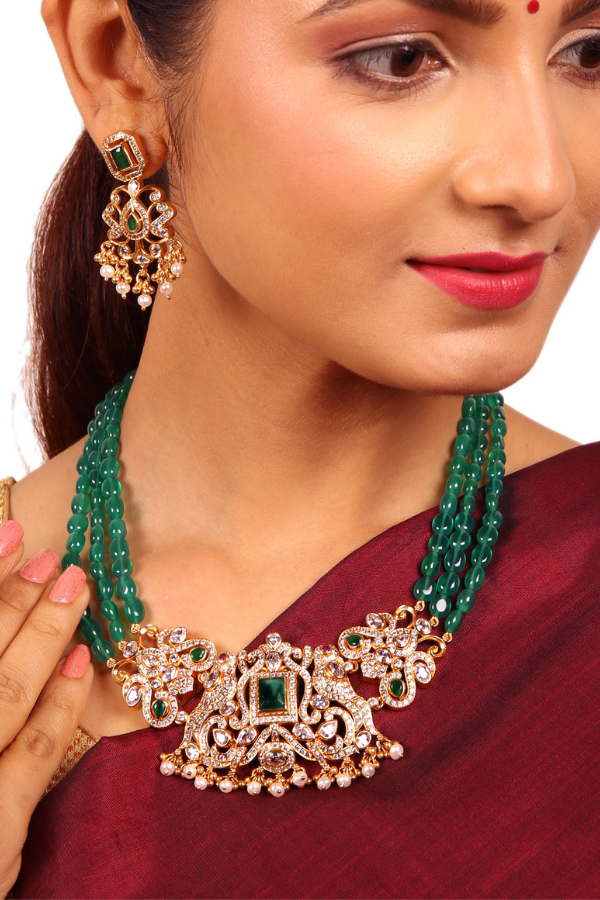 Nivetha Necklace-925 silver gold polish