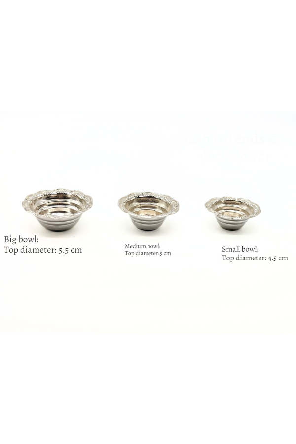 925 silver bowl - lightweight mini kumkum bowl-  Silver Pooja Items for Home, Return Gift for Navarathri, Wedding & Housewarming