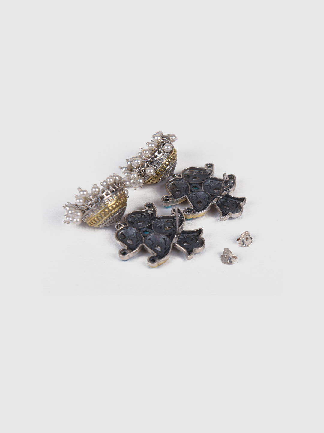 Shefali 925 silver contemporary dual-tone Jhumka