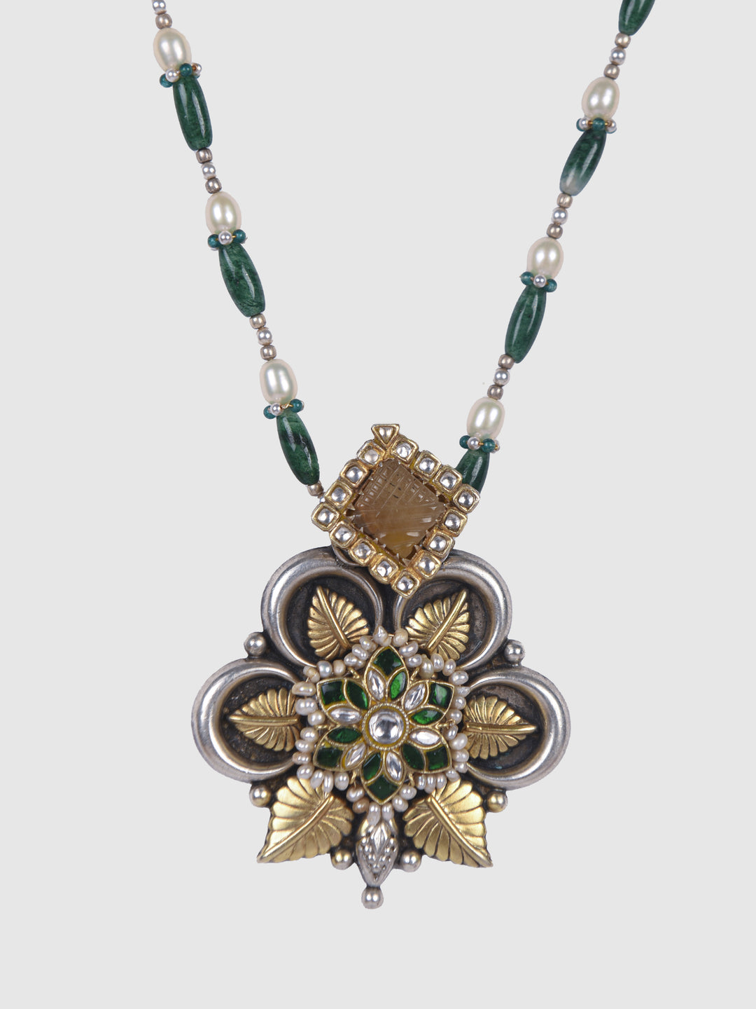 Neisha 925 silver contemporary dual-tone Necklace set