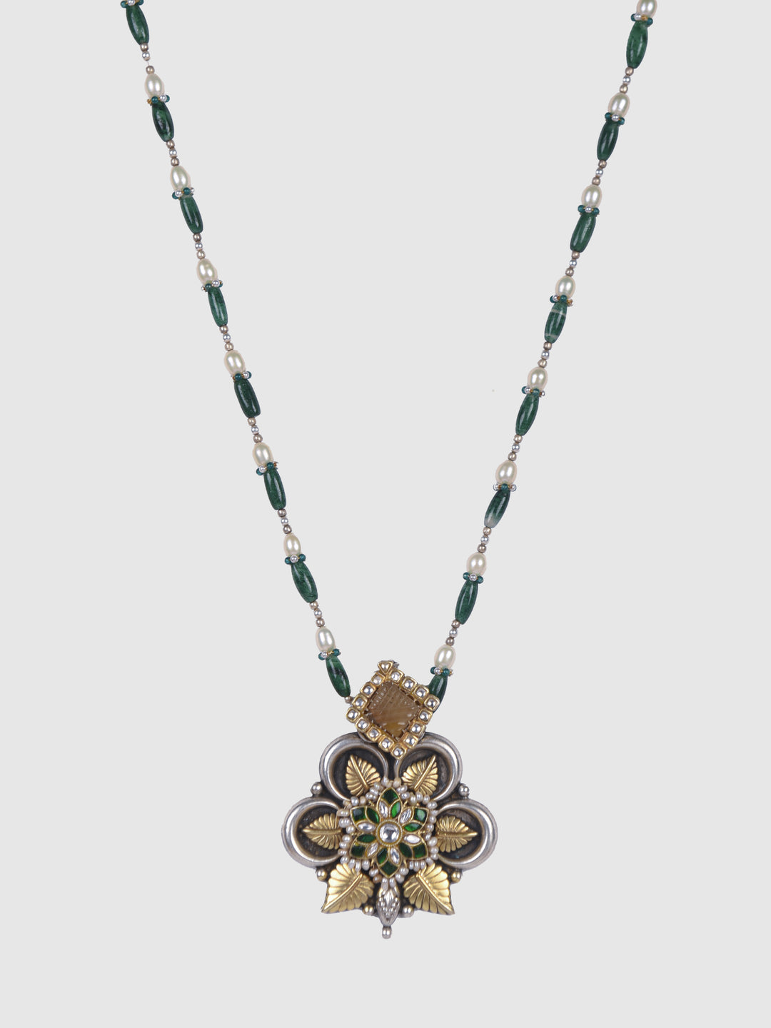 Neisha 925 silver contemporary dual-tone Necklace set