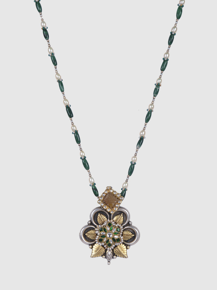 Neisha 925 silver contemporary dual-tone Necklace set