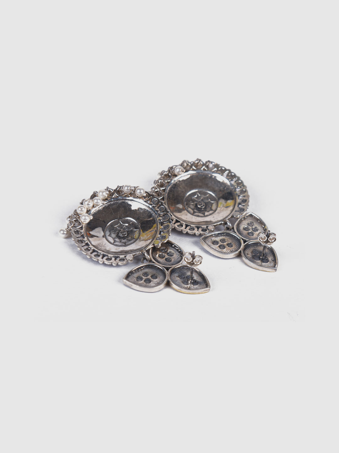 Naisha 925 silver contemporary dual tone earring