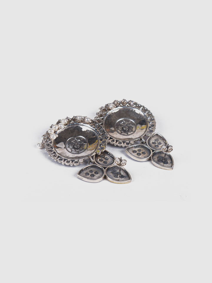 Naisha 925 silver contemporary dual tone earring