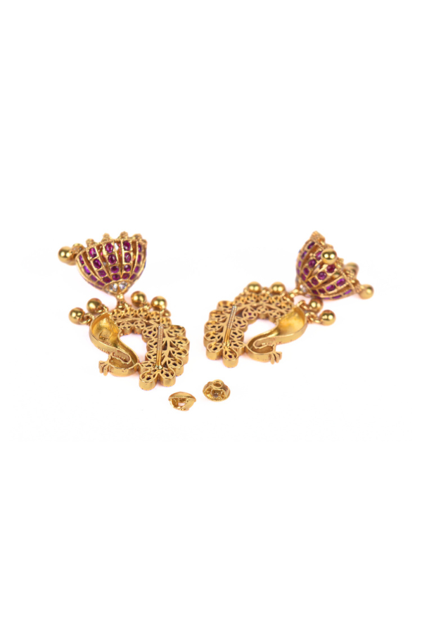 Madhulekha Jhumka-925 silver gold polish