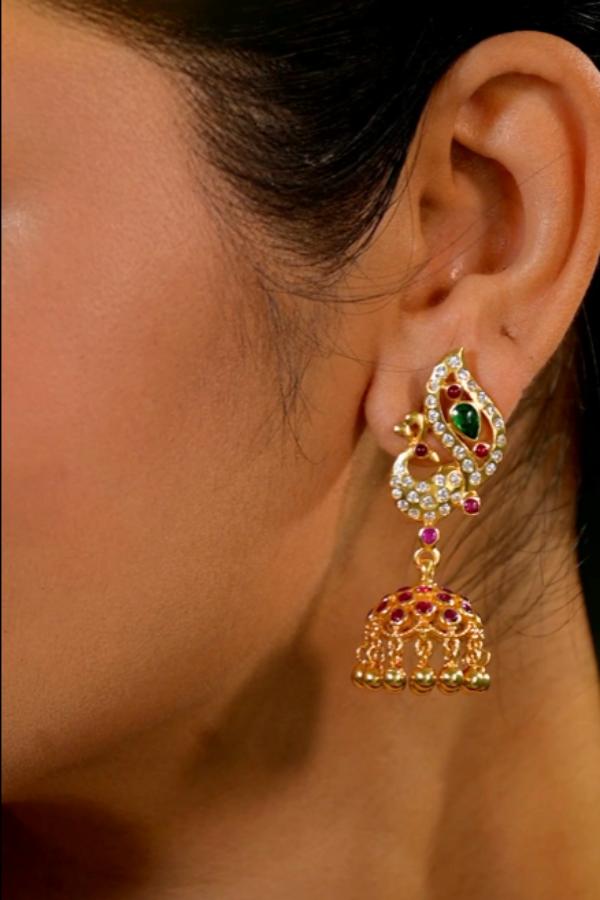 Yura Jhumka-925 silver gold polish