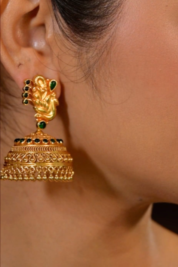 Akalya Jhumka-925 silver gold polish