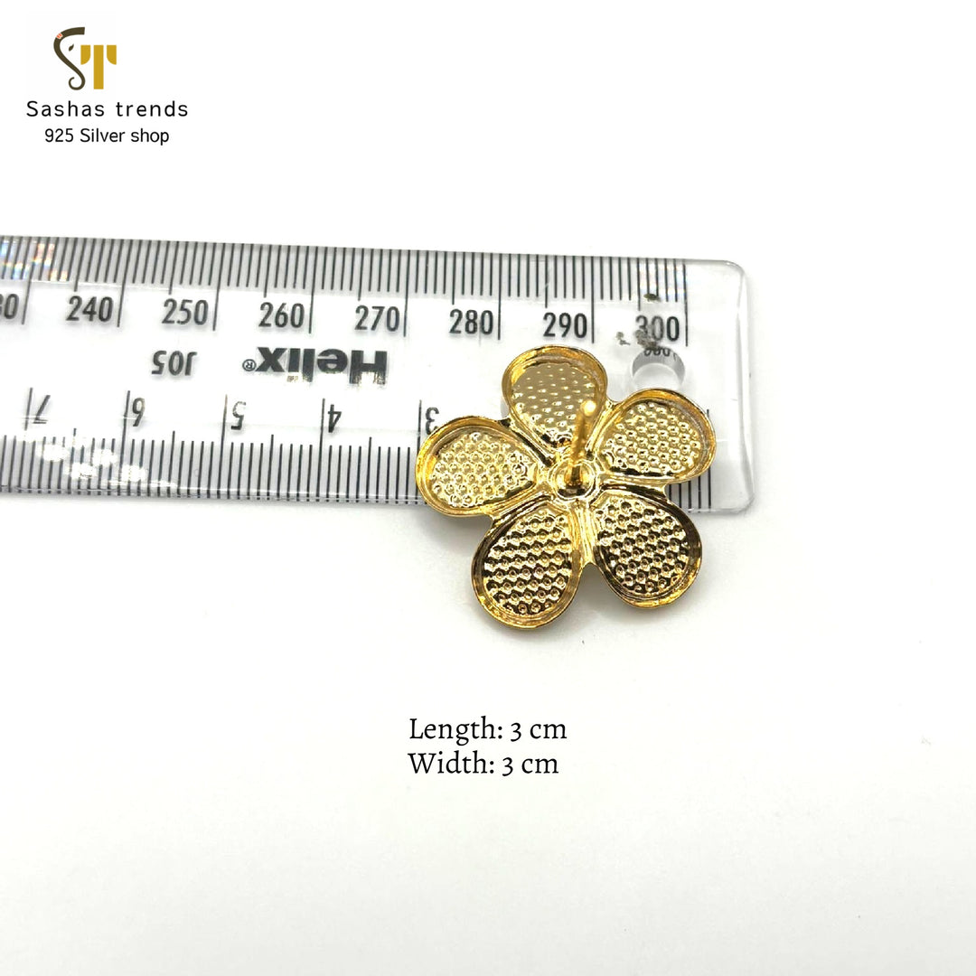 925 Silver Flower / Manjal-patti flower-dual tone-Namavali flowers-Pooja offering-Gifts