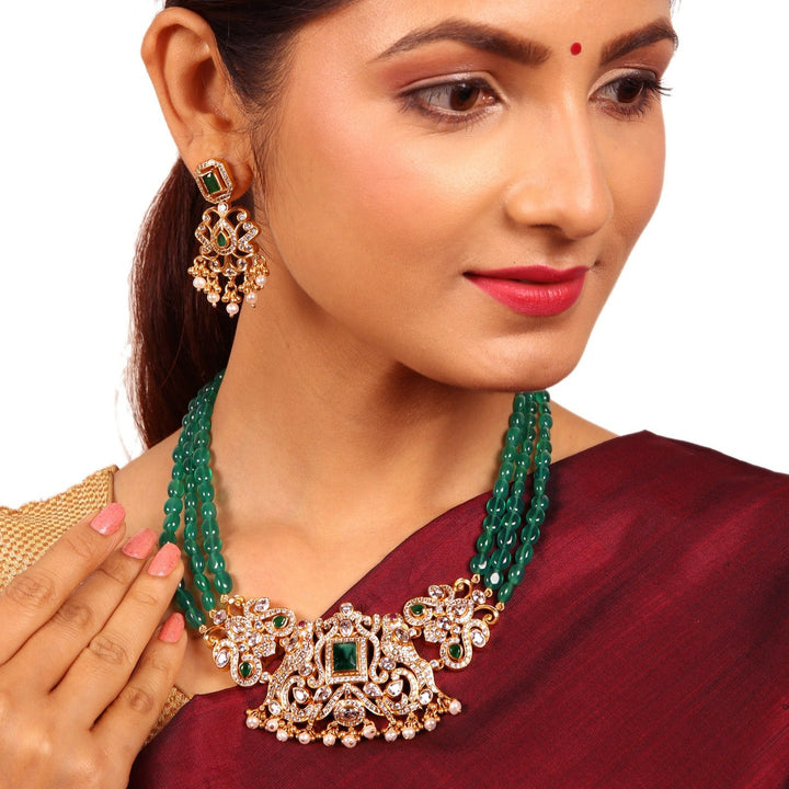Nivetha Necklace-925 silver gold polish-Beads Chain