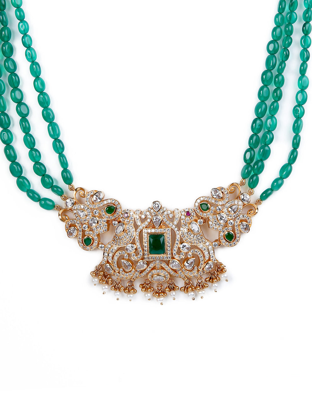 Nivetha Necklace-925 silver gold polish-Beads Chain