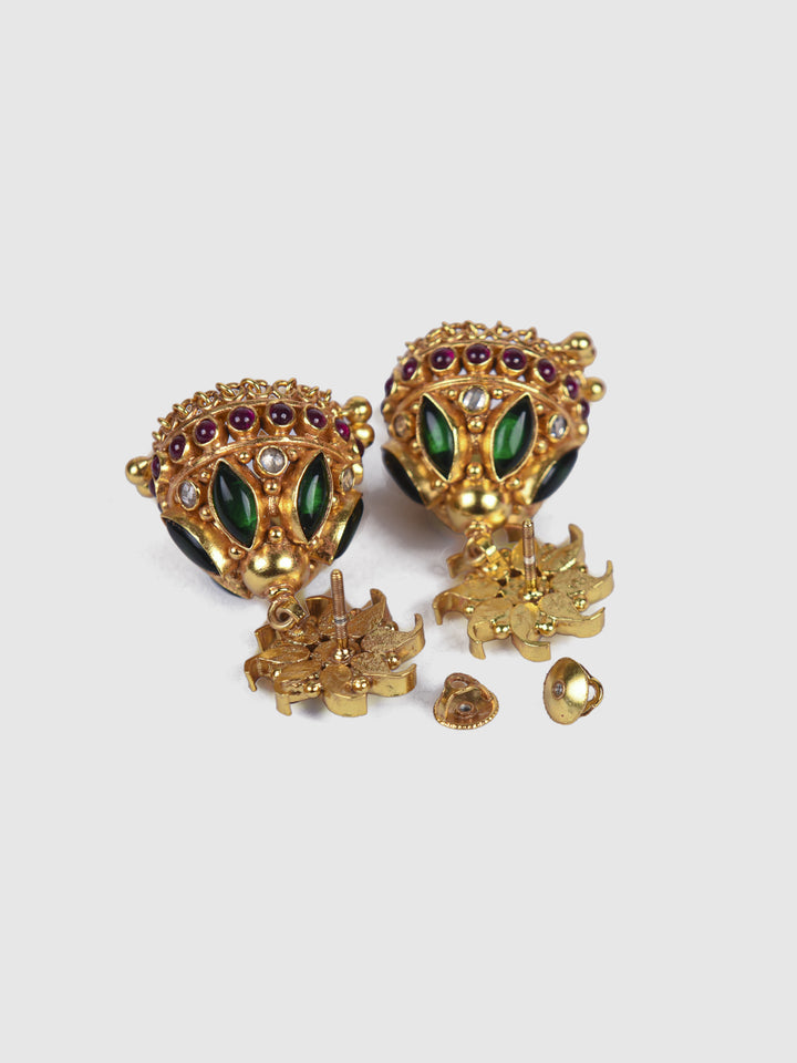 Vagini Jhumka-925 silver gold polish-Earrings