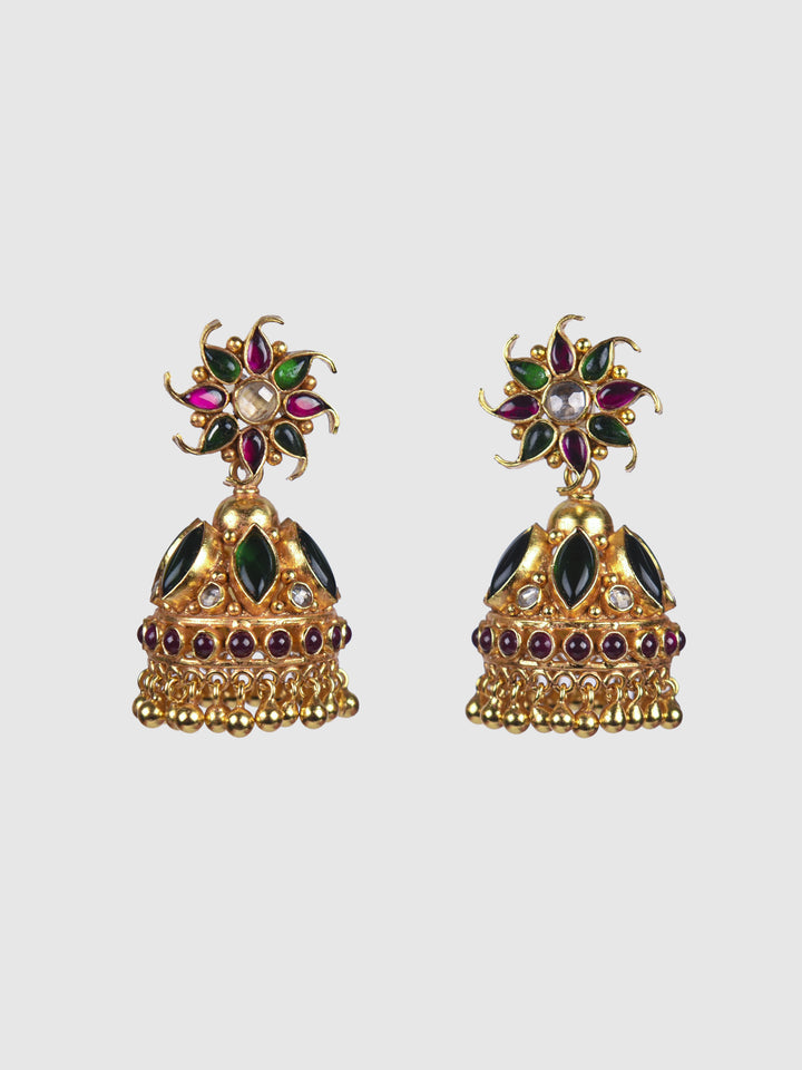 Vagini Jhumka-925 silver gold polish-Earrings