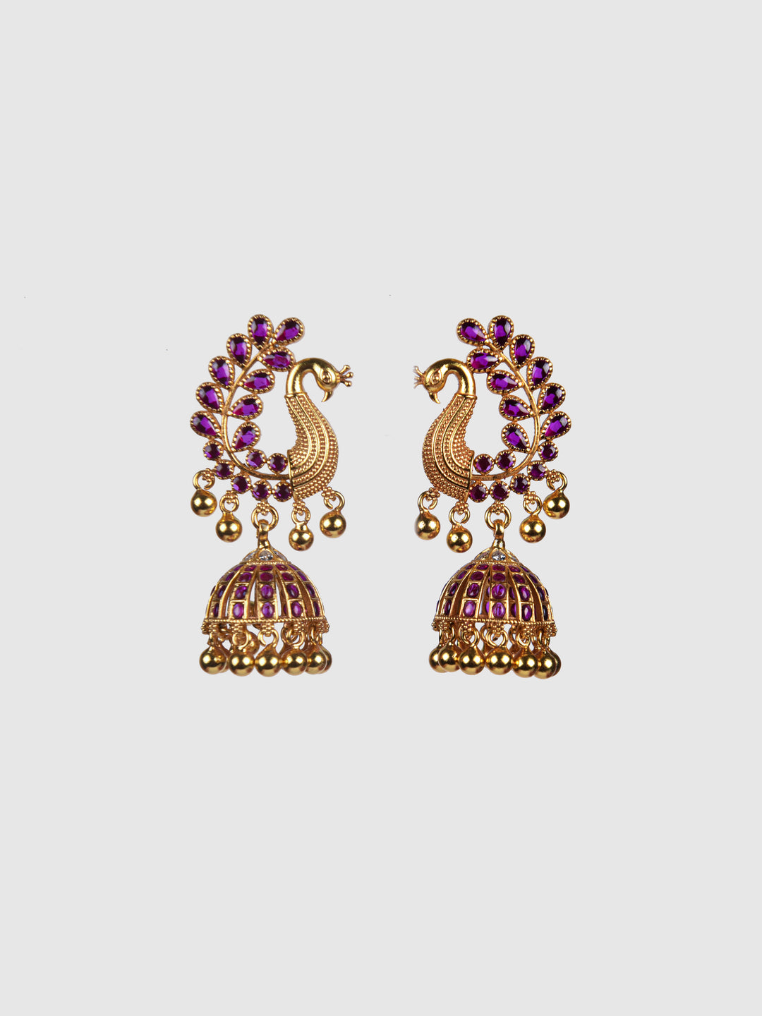 Madhulekha Jhumka-925 silver gold polish-Earrings